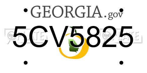 5CV5825 Georgia License Plate