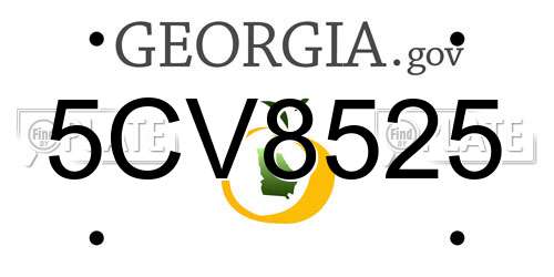 5CV8525 Georgia License Plate