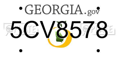 5CV8578 Georgia License Plate