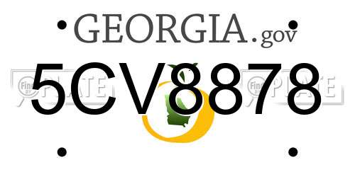 5CV8878 Georgia License Plate