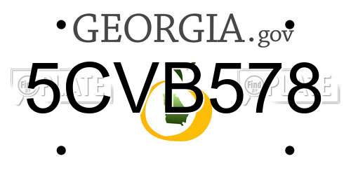 5CVB578 Georgia License Plate