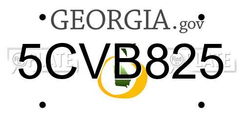 5CVB825 Georgia License Plate