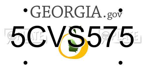 5CVS575 Georgia License Plate