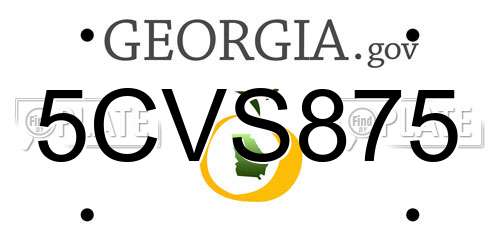 5CVS875 Georgia License Plate