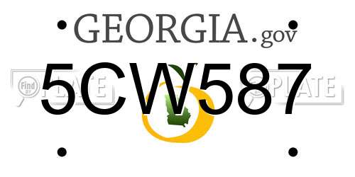 5CW587 Georgia License Plate