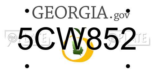 5CW852 Georgia License Plate