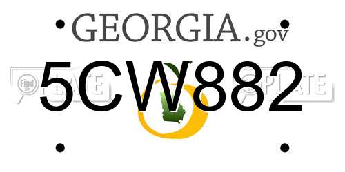 5CW882 Georgia License Plate