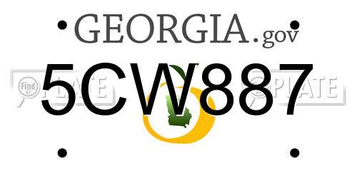 5CW887 Georgia License Plate