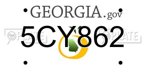 5CY862 Georgia License Plate
