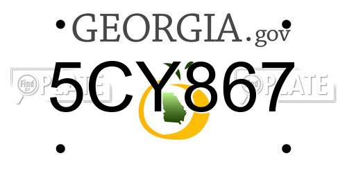 5CY867 Georgia License Plate