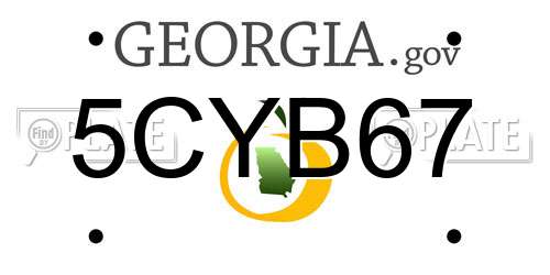 5CYB67 Georgia License Plate