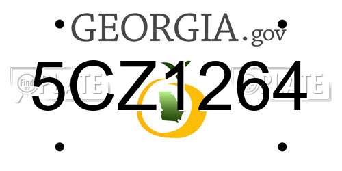 5CZ1264 Georgia License Plate