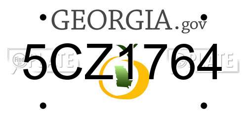 5CZ1764 Georgia License Plate