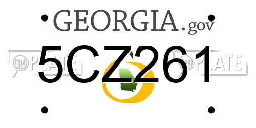 5CZ261 Georgia License Plate