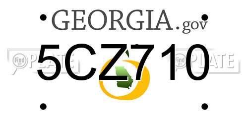 5CZ710 Georgia License Plate