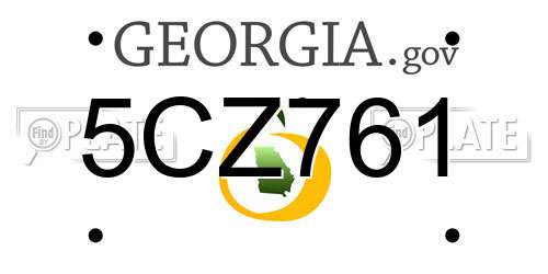 5CZ761 Georgia License Plate