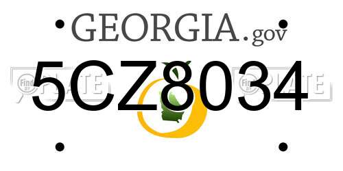 5CZ8034 Georgia License Plate