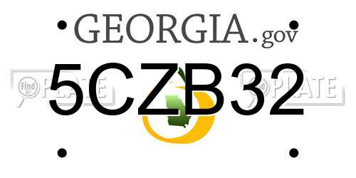 5CZB32 Georgia License Plate