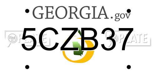 5CZB37 Georgia License Plate