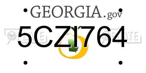 5CZI764 Georgia License Plate