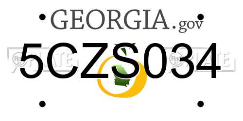 5CZS034 Georgia License Plate