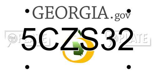 5CZS32 Georgia License Plate