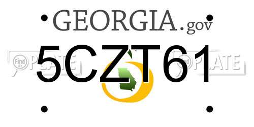 5CZT61 Georgia License Plate