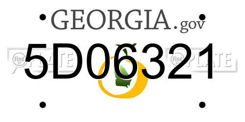 5D06321 Georgia License Plate