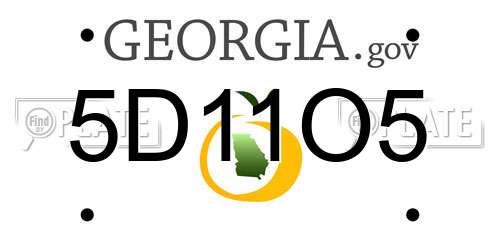 5D11O5 Georgia License Plate