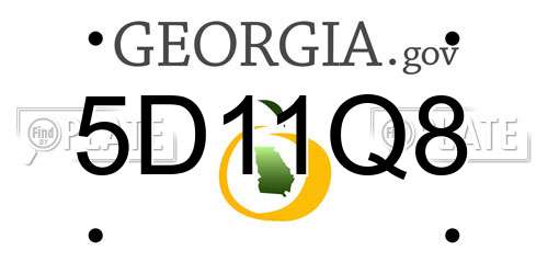 5D11Q8 Georgia License Plate