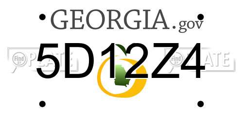 5D12Z4 Georgia License Plate