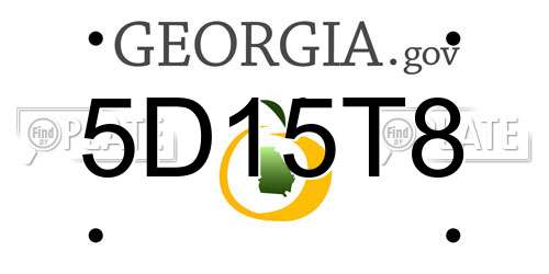 5D15T8 Georgia License Plate