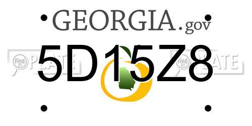 5D15Z8 Georgia License Plate