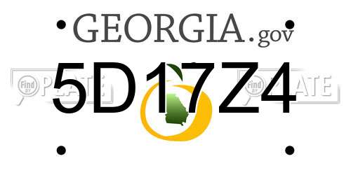 5D17Z4 Georgia License Plate