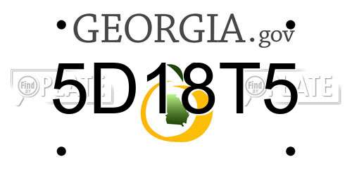 5D18T5 Georgia License Plate