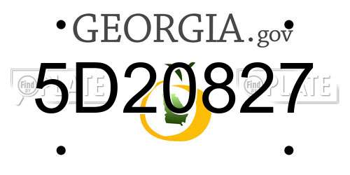 5D20827 Georgia License Plate