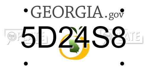 5D24S8 Georgia License Plate