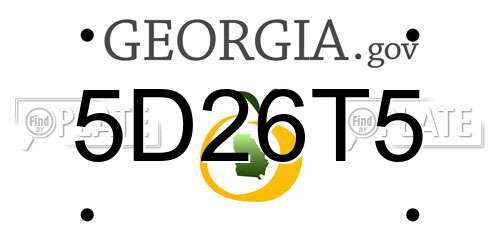 5D26T5 Georgia License Plate