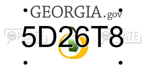 5D26T8 Georgia License Plate