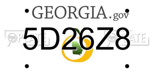 5D26Z8 Georgia License Plate