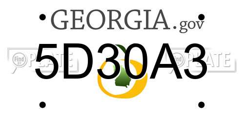 5D30A3 Georgia License Plate