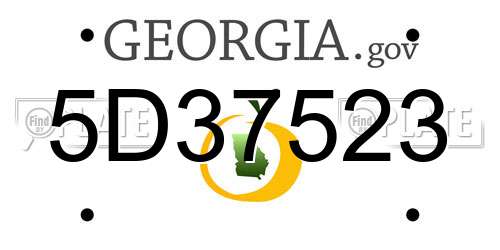5D37523 Georgia License Plate