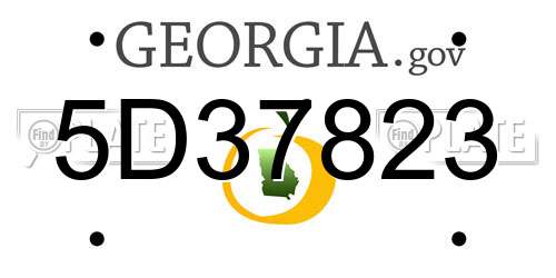 5D37823 Georgia License Plate