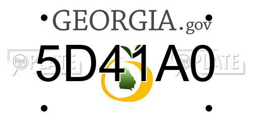 5D41A0 Georgia License Plate