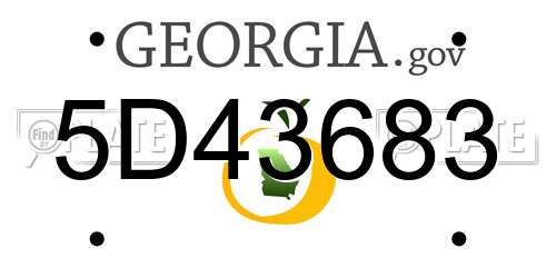 5D43683 Georgia License Plate