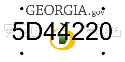 5D44220 Georgia License Plate