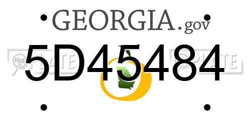 5D45484 Georgia License Plate