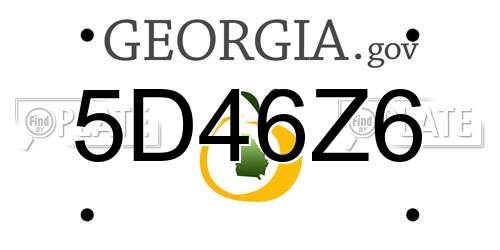 5D46Z6 Georgia License Plate