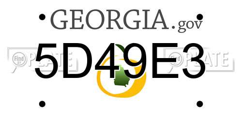 5D49E3 Georgia License Plate