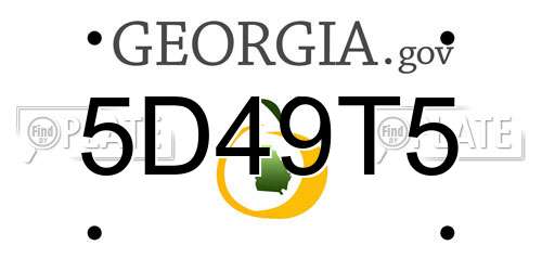 5D49T5 Georgia License Plate
